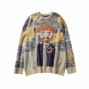 Artistic Soul Sweater: Y2K Aesthetic, Cozy Grunge Style for Trendy Looks