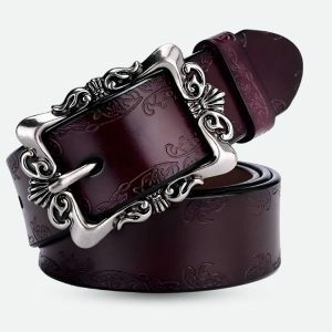 Baroque Faux Leather Belt for Y2K Fashion & Aesthetic Coquette Styles