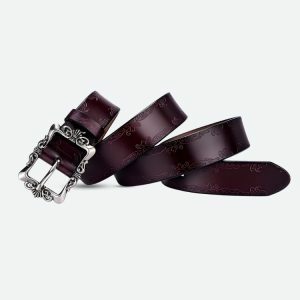 Baroque Faux Leather Belt for Y2K Fashion & Aesthetic Coquette Styles