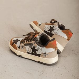 Brown Star Aesthetic Sneakers for Y2K Fashion & Grunge Style Lovers