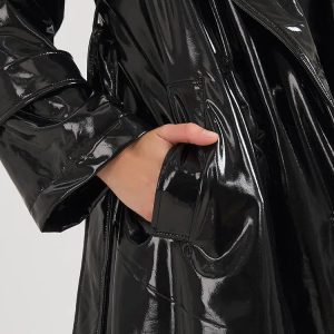 Chic Black Trench Coat for Y2K Fashion Lovers - Aesthetic & Versatile