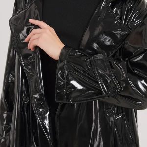 Chic Black Trench Coat for Y2K Fashion Lovers - Aesthetic & Versatile