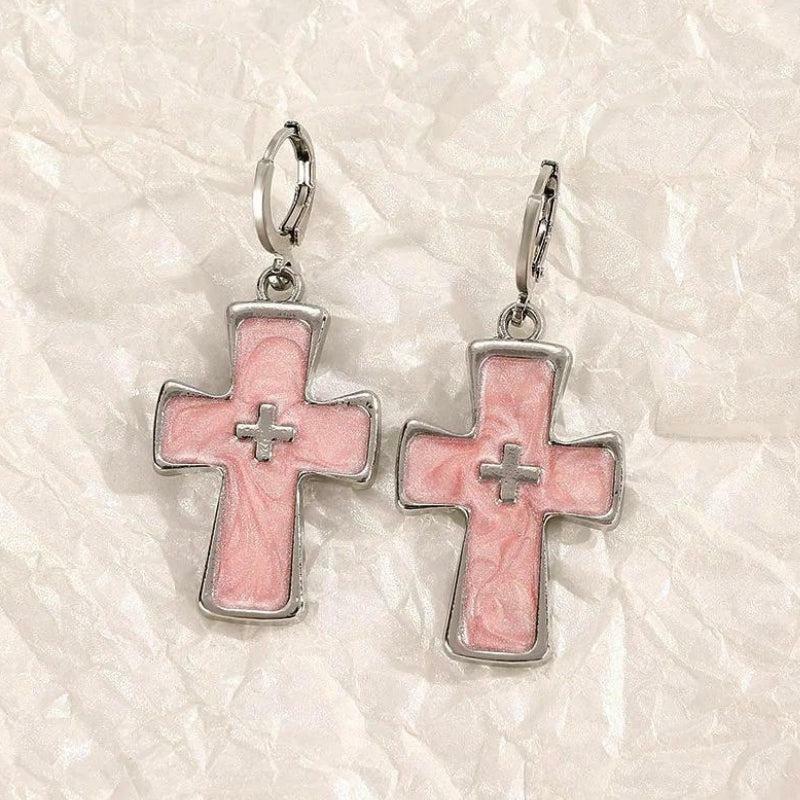 Chic Cross Earrings for Aesthetic Coquette & Y2K Fashion Lovers