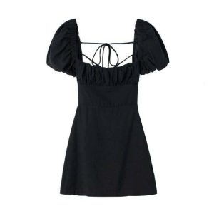 Chic Open Back Cottagecore Dress - Aesthetic Vintage Style for Every Occasion
