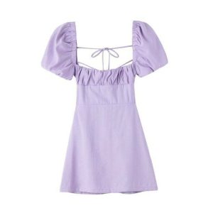 Chic Open Back Cottagecore Dress - Aesthetic Vintage Style for Every Occasion