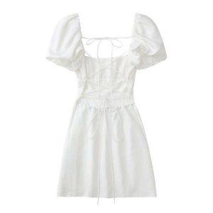 Chic Open Back Cottagecore Dress - Aesthetic Vintage Style for Every Occasion