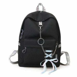 Chic Y2K Aesthetic Backpack with Chain Detail for Trendy Outfits