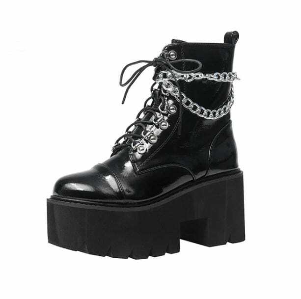 Chunky Chain Boots for Y2K Fashion, Aesthetic Coquette & Grunge Styles