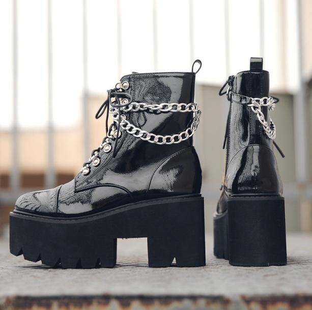 Chunky Chain Boots for Y2K Fashion, Aesthetic Coquette & Grunge Styles