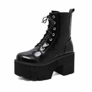 Chunky Platform Boots: Y2K Fashion Essential for Aesthetic Coquette Style