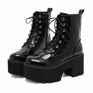 Chunky Platform Boots: Y2K Fashion Essential for Aesthetic Coquette Style