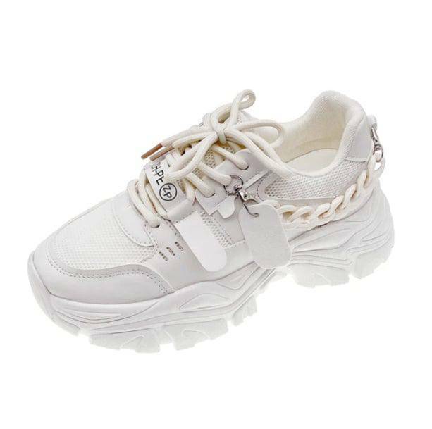 Chunky Sneakers with Chain - Y2K Fashion, Aesthetic Coquette Style