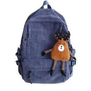 Classic Corduroy Backpack: Y2K Aesthetic, Preppy Style, Vintage Vibes