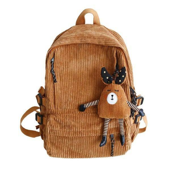 Classic Corduroy Backpack: Y2K Aesthetic, Preppy Style, Vintage Vibes