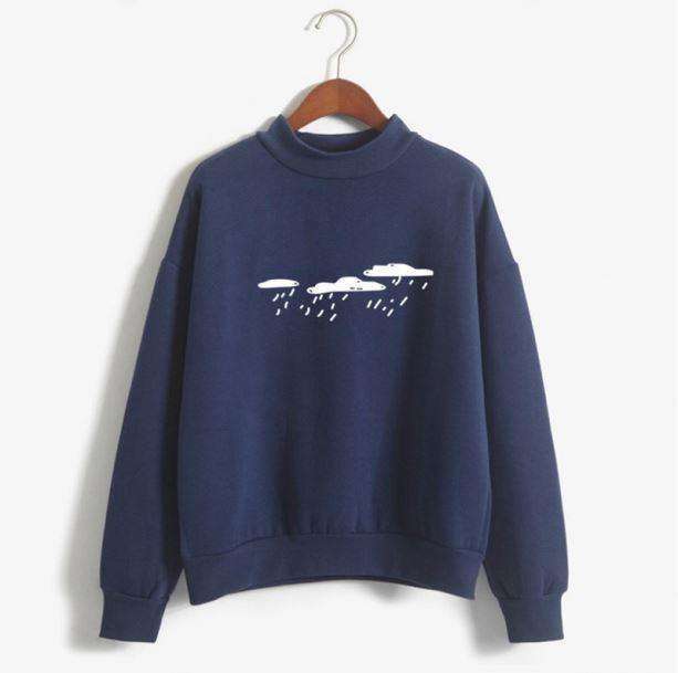 Cloud Print Jumper - Y2K Aesthetic, Cozy & Trendy for Every Occasion