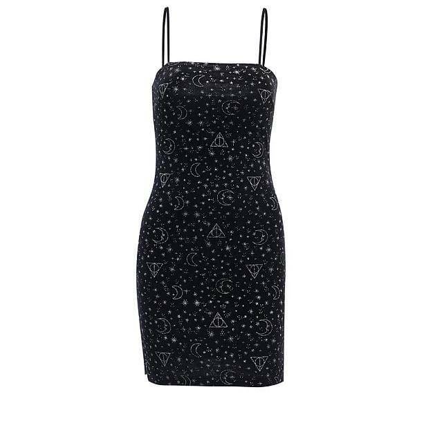 Constellation Dress: Aesthetic Grunge Style for Y2K Fashion Lovers