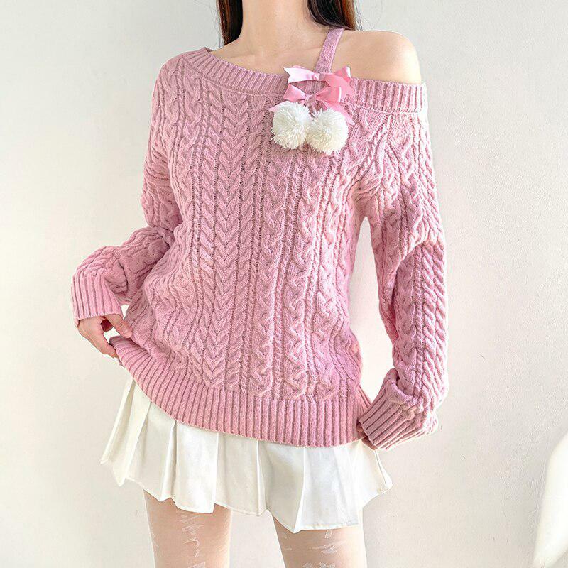 Coquette Cut-Out Knit Sweater: Y2K Aesthetic Fashion Essential