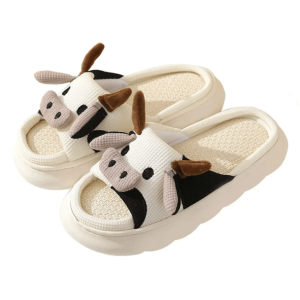 Cozy Cow Slippers for Y2K Fashion Lovers - Aesthetic Comfort Footwear