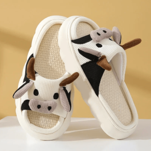 Cozy Cow Slippers for Y2K Fashion Lovers - Aesthetic Comfort Footwear