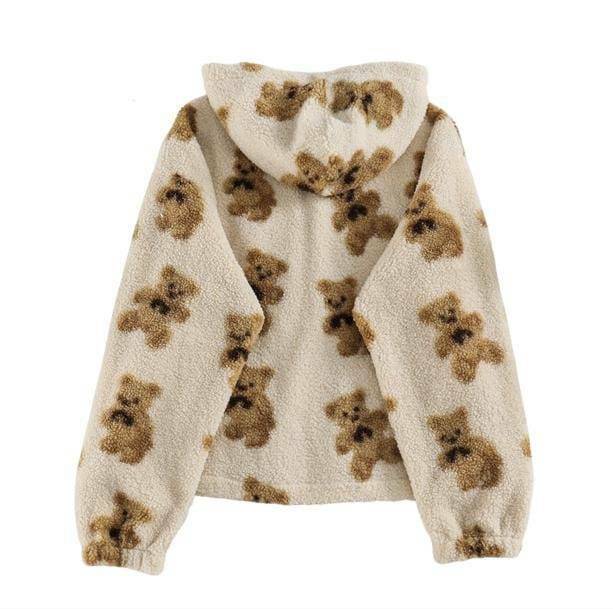 Cozy Teddy Bear Jacket: Y2K Fashion Essential for Aesthetic Outfits