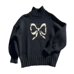 Cutesy Bow Sweater: Y2K Fashion Essential for Aesthetic Coquette Style