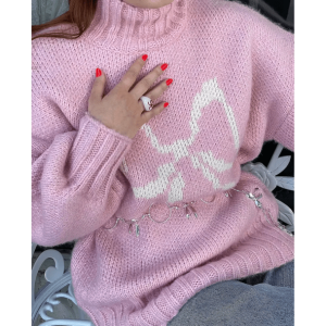 Cutesy Bow Sweater: Y2K Fashion Essential for Aesthetic Coquette Style