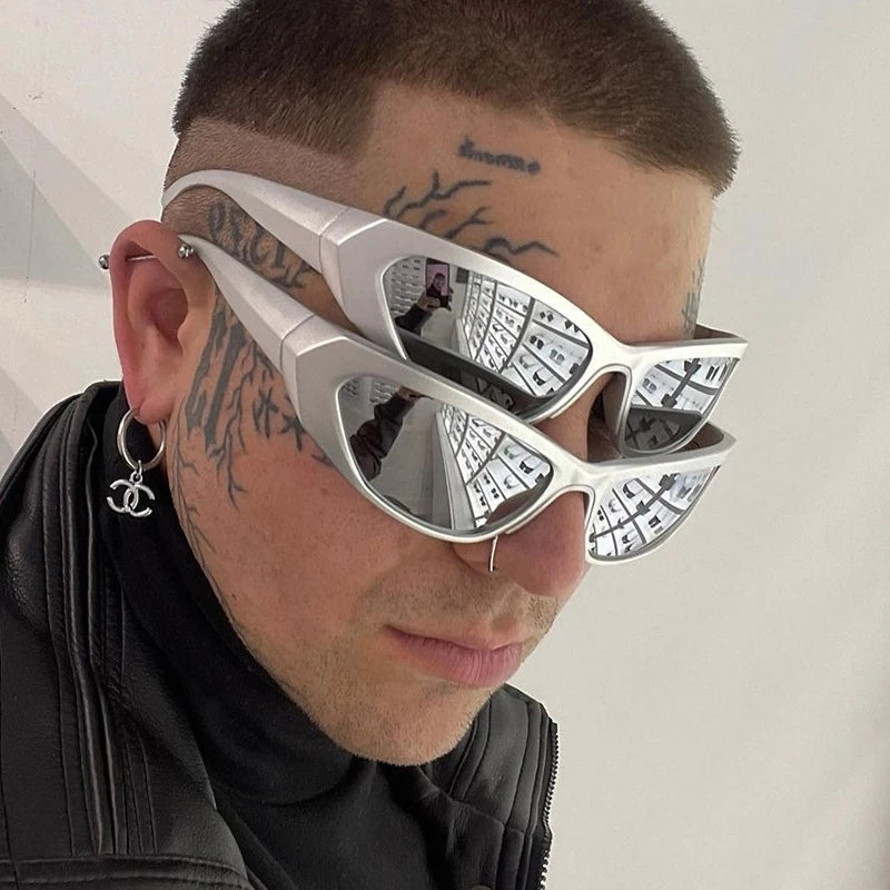 Cyberpunk Cat Eye Sunglasses for Y2K Aesthetic and Grunge Fashion