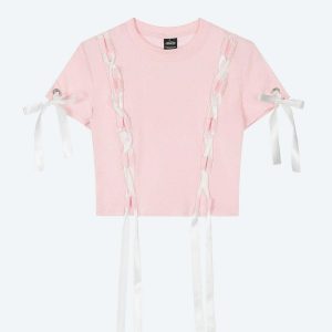 Dark Coquette Aesthetic Crop Top with Front Clasp Buckles