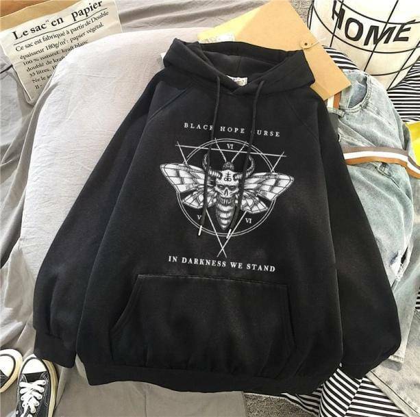 Death Moth Hoodie: Aesthetic Grunge Style for Y2K Fashion Lovers