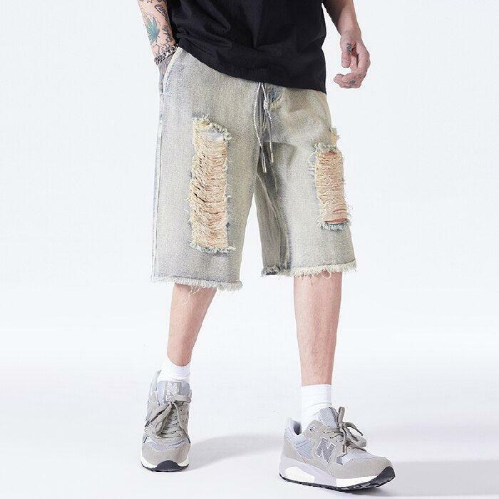 Distressed Light Wash Denim Shorts - Y2K Fashion & Aesthetic Vibes