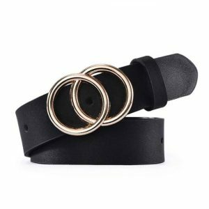 Double O-Buckle Belt: Y2K Fashion Essential for Aesthetic Coquette Style