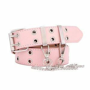 Edgy Double Hole Chain Belt for Y2K Fashion & Aesthetic Outfits