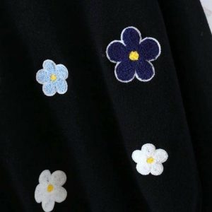 Embroidered Floral Sweater: Y2K Aesthetic Coquette Style for Trendy Looks
