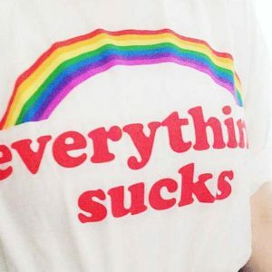 Everything Sucks Rainbow Tee - Y2K Aesthetic Grunge Fashion Essential