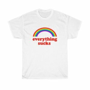 Everything Sucks Rainbow Tee - Y2K Aesthetic Grunge Fashion Essential