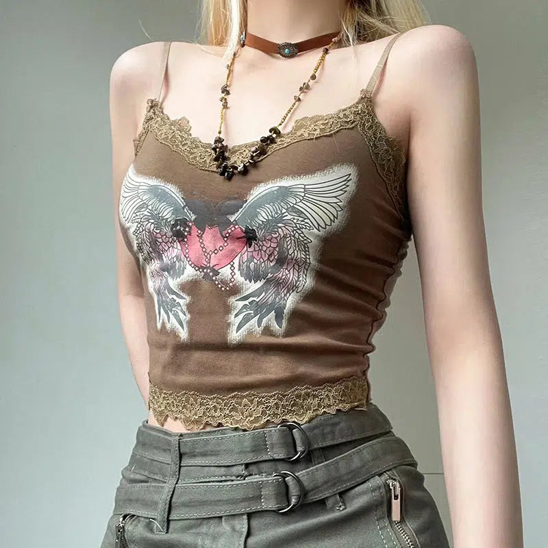 Fairy Grunge Angel Wings Top - Aesthetic Coquette Style for Y2K Fashion