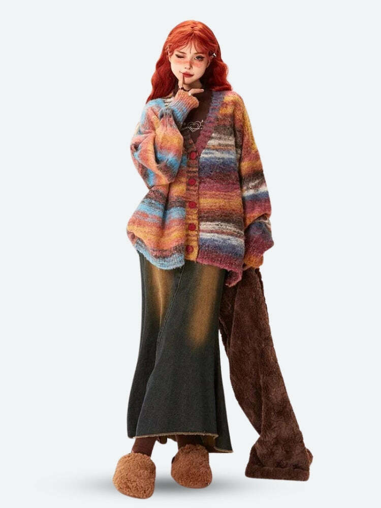 Fairy Grunge Cardigan: Y2K Aesthetic Layering for Cozy Style