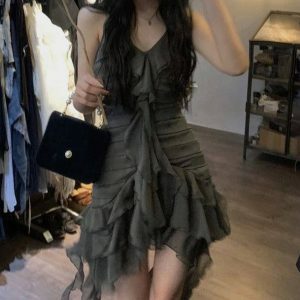 Fairy Grunge Dress: Aesthetic Coquette Style with Y2K Vibes