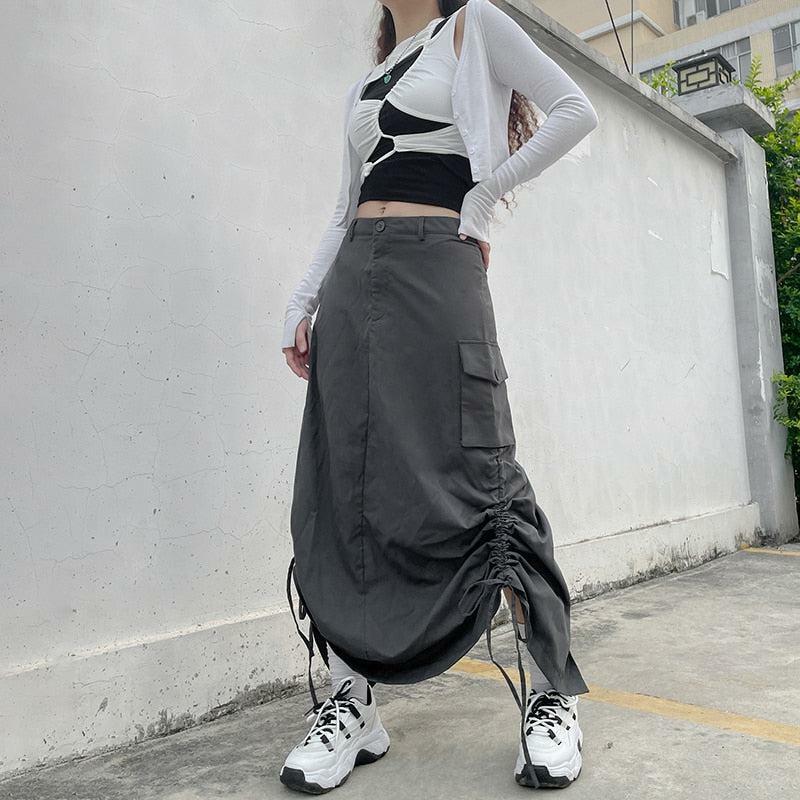 Fairy Grunge Parachute Maxi Skirt - Aesthetic Y2K Fashion Essential