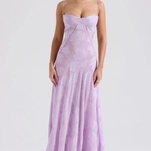 Floral Lace-Up Maxi Dress: Y2K Aesthetic, Coquette Style, and Grunge Vibes