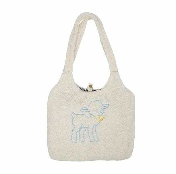 Fluffy Sheep Bag: Cute Aesthetic Accessory for Y2K and Coquette Styles