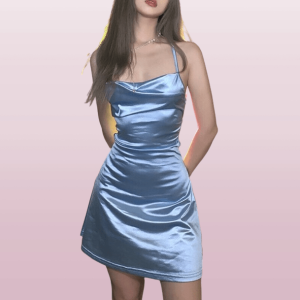 Forever Dreaming Backless Blue Dress - Y2K Aesthetic Coquette Style