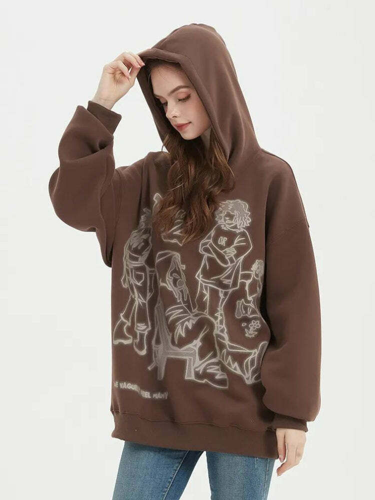 Graphic Printed Hoodie: Y2K Aesthetic, Coquette Style, Trendy Fashion