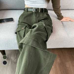 Grassy Green Cargo Jeans: Y2K Fashion Meets Aesthetic Coquette Style