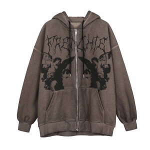 Grunge Guardian Hoodie: Y2K Fashion Essential for Aesthetic Outfits