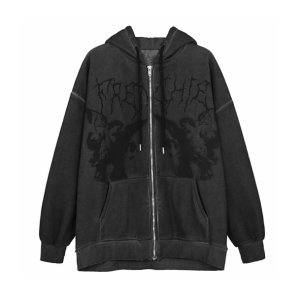 Grunge Guardian Hoodie: Y2K Fashion Essential for Aesthetic Outfits