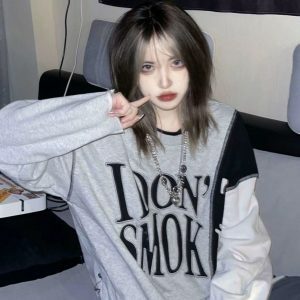 Grunge I Don't Smoke Tee - Y2K Aesthetic Top for Trendy Outfits