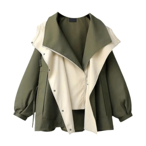 High Neck Loose Jacket - Y2K Fashion Essential for Aesthetic Outfits