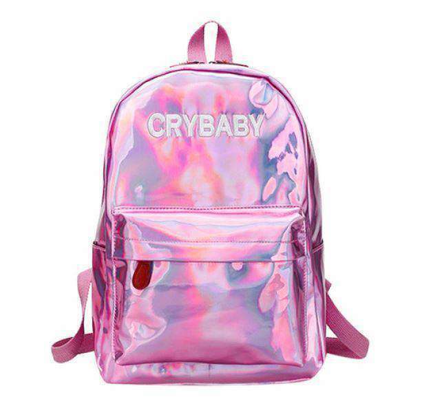 Holographic Crybaby Backpack - Y2K Aesthetic, Cute & Trendy Style