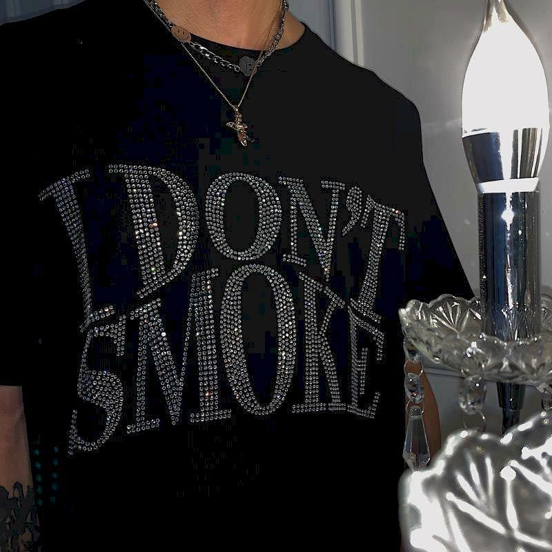 I Don't Smoke Tee - Y2K Aesthetic, Grunge Style, Vintage Vibes